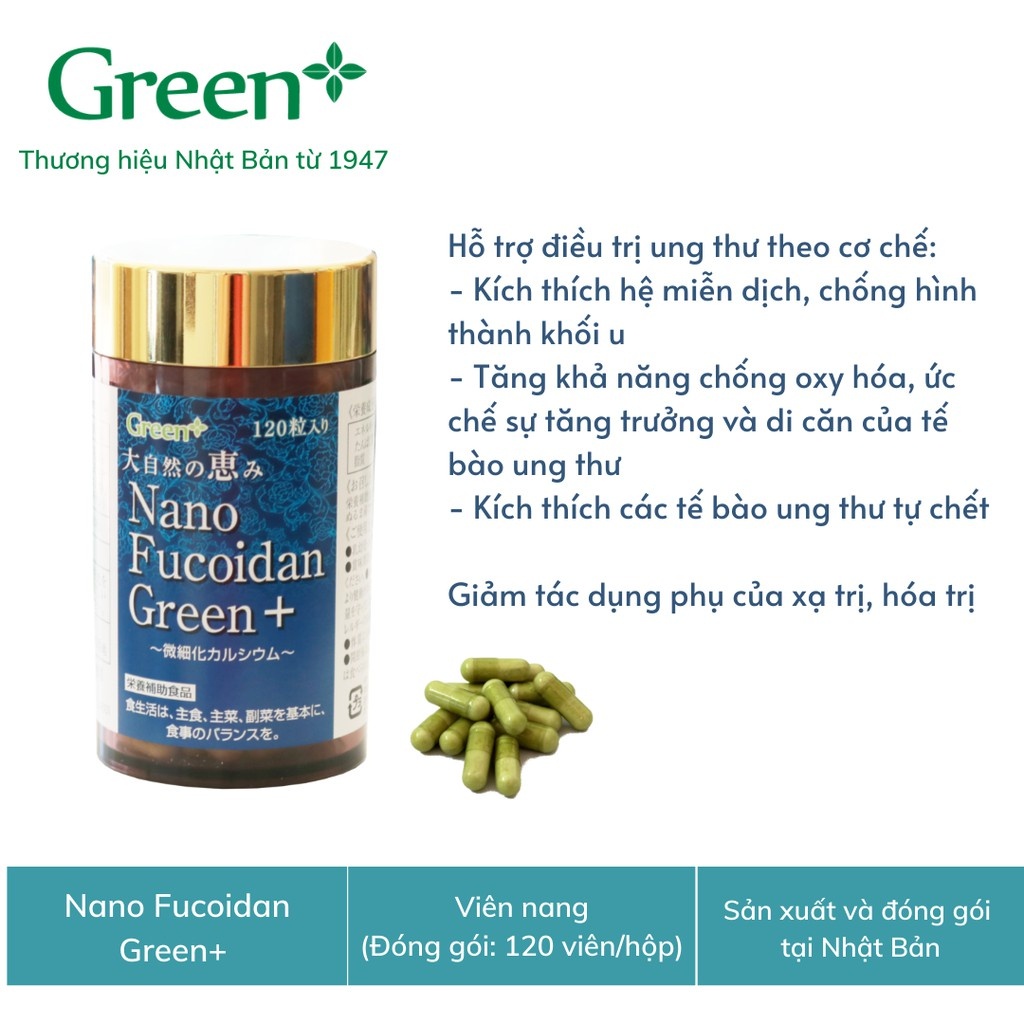 Hỗ Trợ Giảm Tác Dụng Phụ Của Hóa_Trị, Xạ_Trị, Giảm Nguy Cơ U_Bướu - Nano Fucoidan Green+