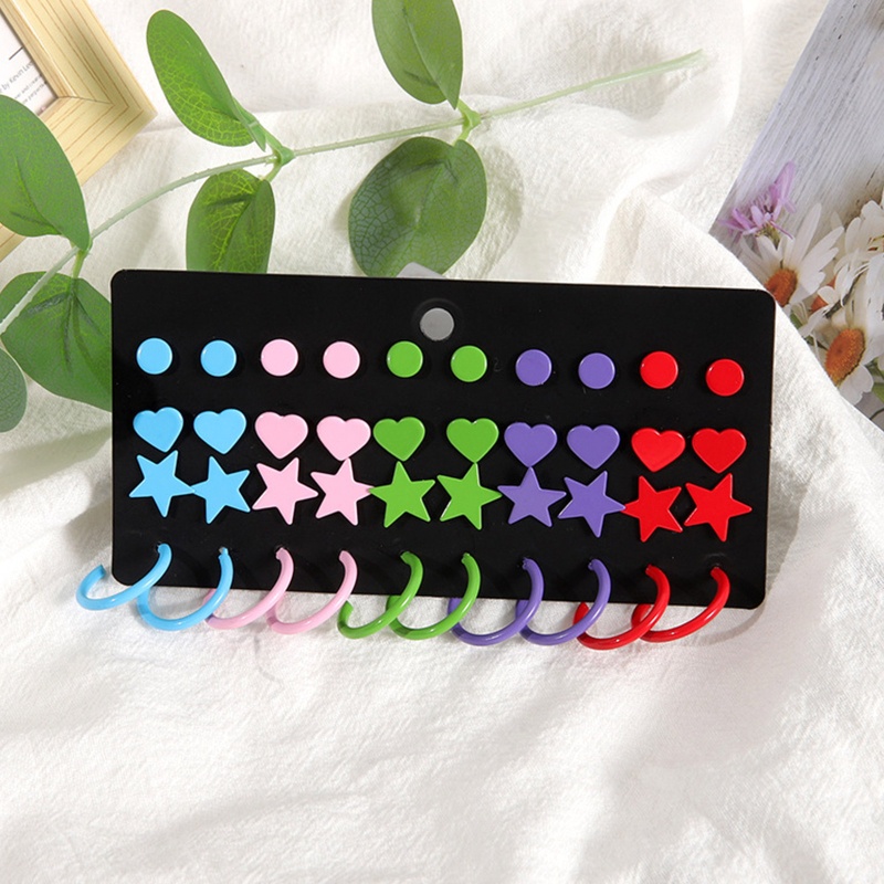 Set 20 Đôi Khuyên Tai Tròn Nhỏ Thời Trang Cho Nữ