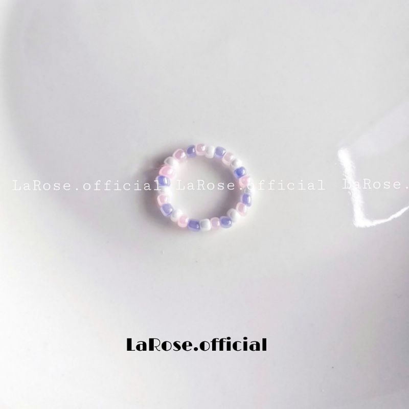 Nhẫn hạt cườm pastel sắc màu kẹo ngọt