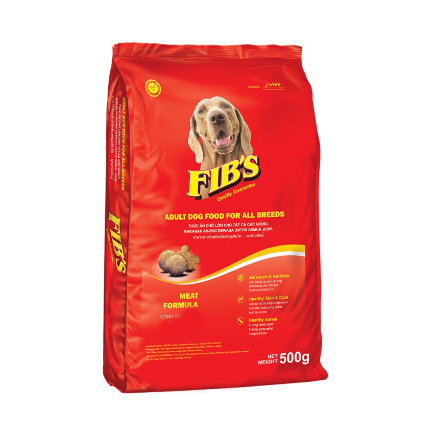 Novopet - FIB'S- Gói 400gr- Thức ăn cao cấp dạng hạt cho MỌI LOẠI chó (trên 10kg) fib