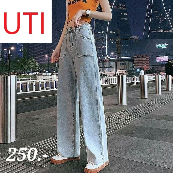 [ FREESHIP ] QUẦN JEAN ỐNG RỘNG NỮ LƯNG CAO 2 TÚI TRƯỚC ĐĨA CHÉO SIÊU PHONG CÁCH MÀU XANH NHẠT, LAI TUA CỰC HOT CỰC XỊN