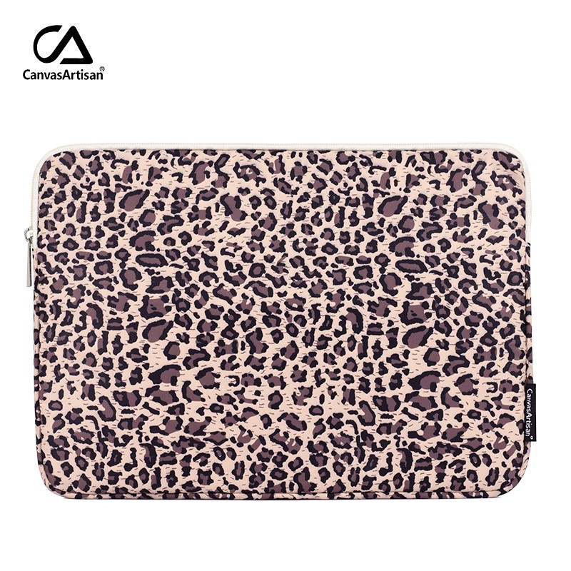 CanvasArtisan Túi đựng máy tính xách tay chất họa tiết da báo cho Tablet 11 / 12 / 13 / 14 / 15 Inch Matebook acer Dell