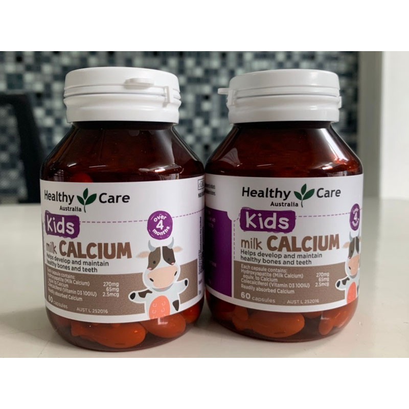 Viên nhai Calcium + Vitamin D3 Kids Chewable Healthy Care Cho Trẻ Từ 4 Tháng Ttuổi Trở Lên