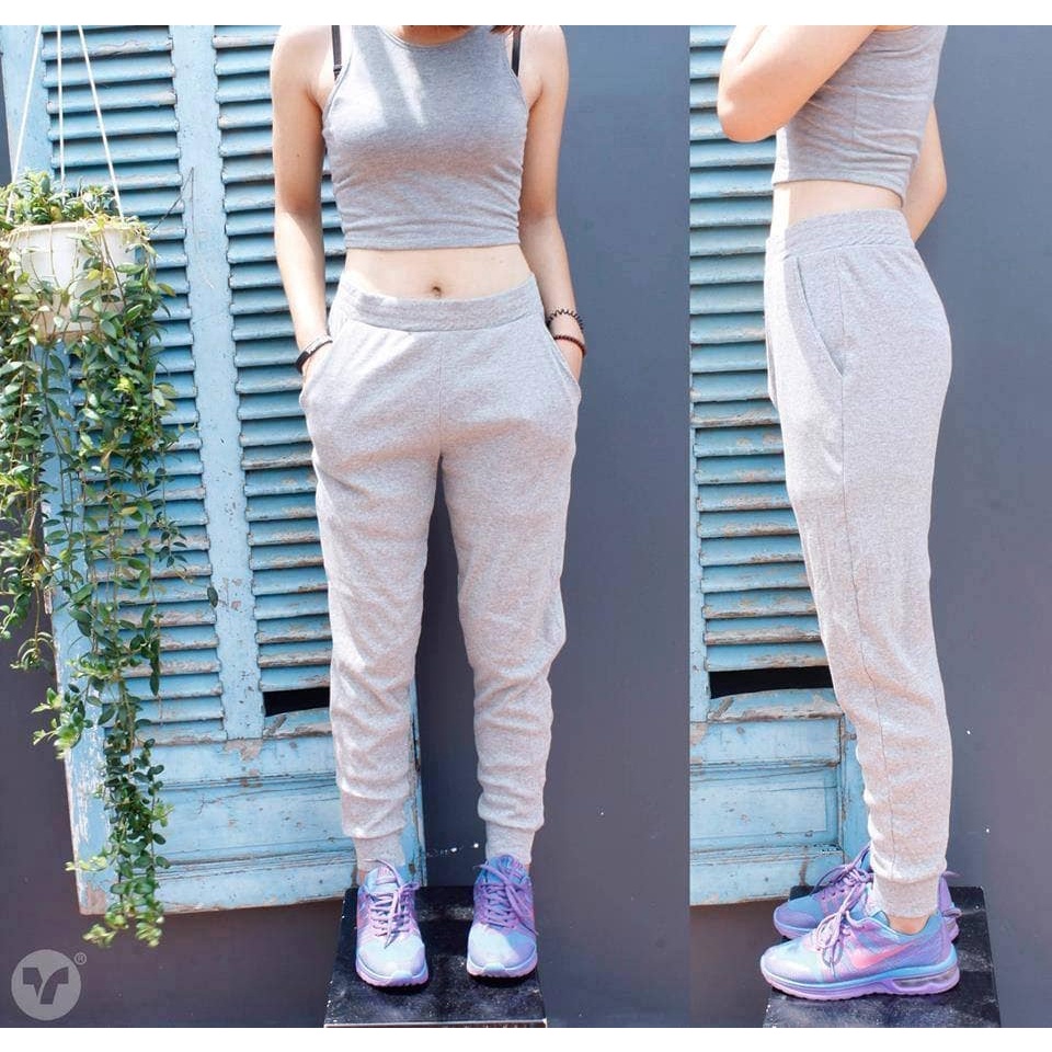Quần jogger nỉ nam Unisex Chất Thun Da Cá Có Bigsize