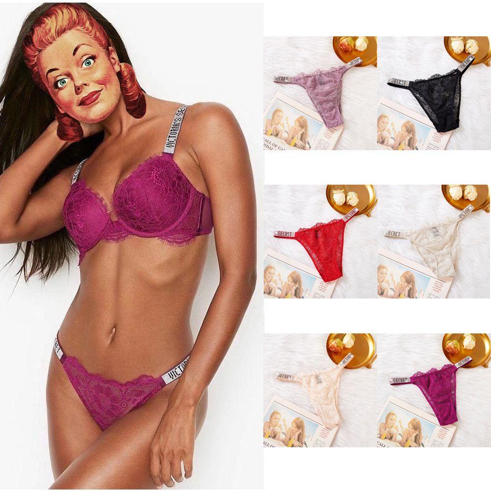 EUCA Quần Lót Ren Hoa Lưng Thấp Đính Đá Thiết Kế Quyến Rũ Cho Phái Nữ