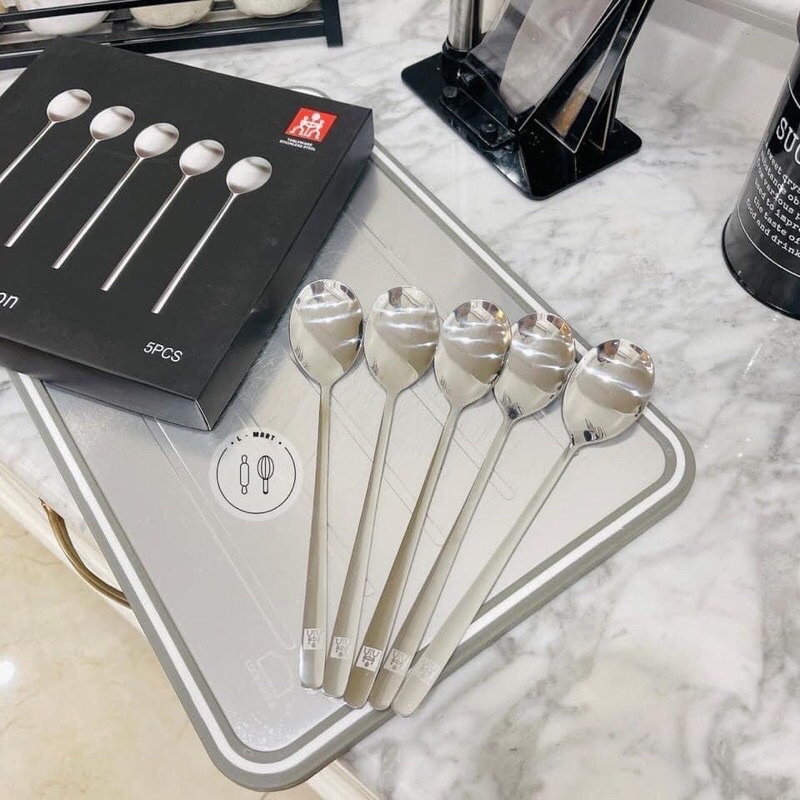 THÌA INOX SET 5 THÌA CAO CẤP CÁN DÀI