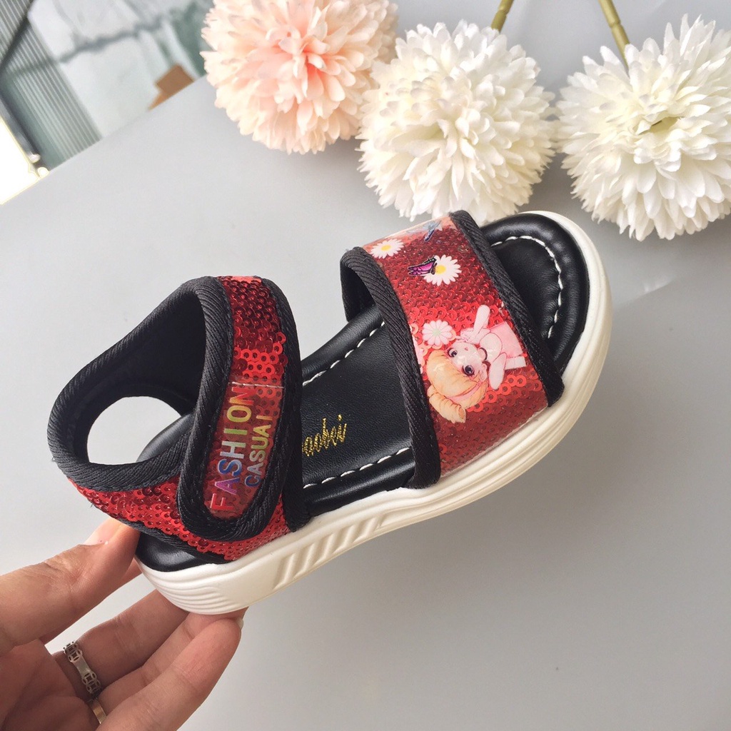 sandal bé gái - dép quai hậu bé gái kim tuyên sóng ánh siêu nhẹ êm chân 808 809 ( ảnh thật)