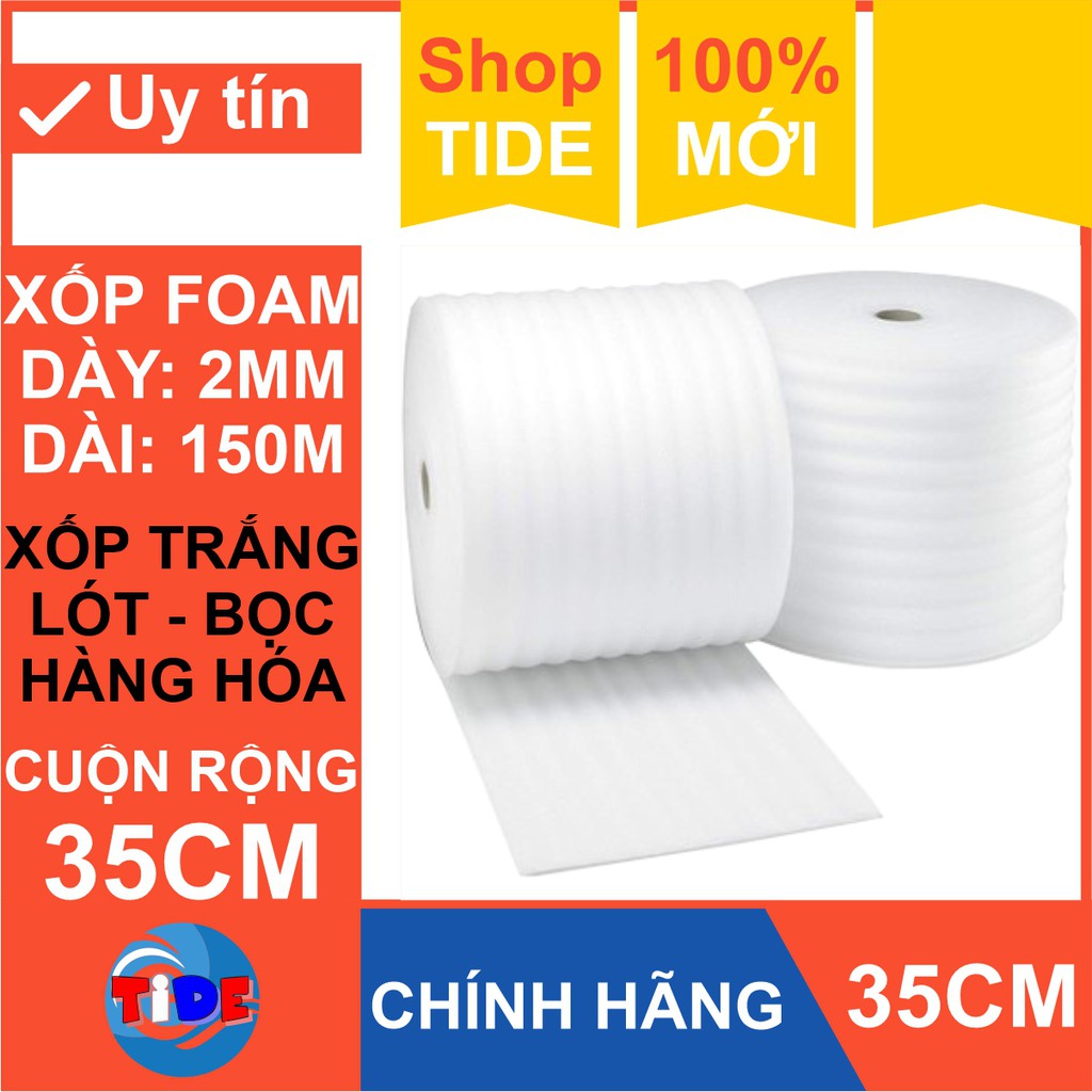 [Cuộn 150m x 35cm] Xốp chống sốc 2mm lót bọc hàng hóa – Màng xốp Foam dùng lót nền trong thi công sàn gỗ - Bọc hoa quả