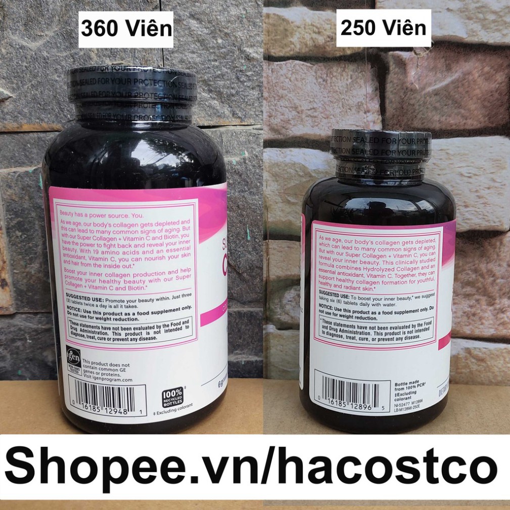 SỐC TẬN ÓC Viên Uống Super Collagen Neocell +C 6000 Mg type 1 - 3 Neocell 360 và 250 viên $$