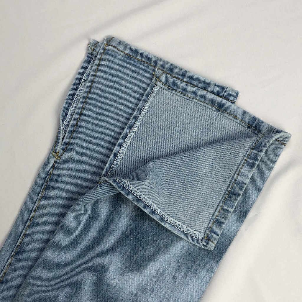 Quần Jeans nữ Ulzzang dáng suông ống loe xẻ phong cách Hàn quốc( Meisy)