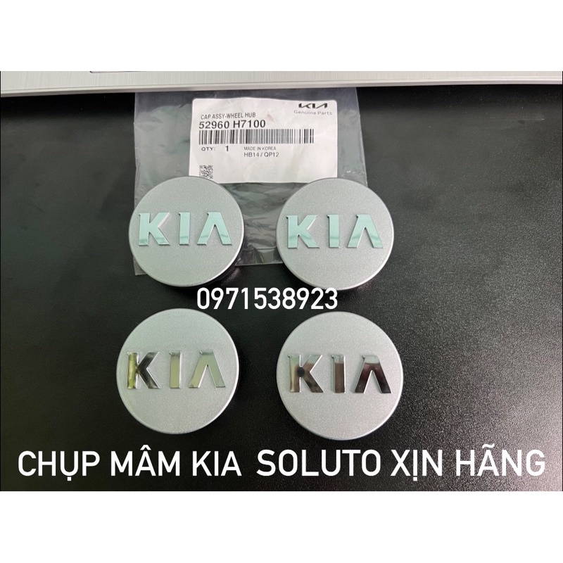 Logo chụp mâm chụp lazang bánh xe ô tô KIA SOLUTO Kích thước 54MM xịn chính hãng 52960-H7100 giá 1 cái