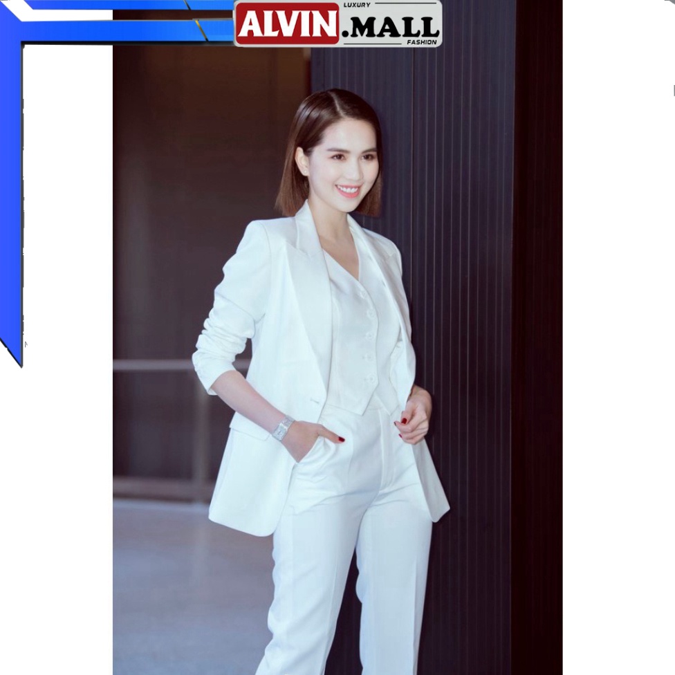 ✨Hình khách FEEDBACK✨   Bộ Vest Nữ Thời Trang Cao Cấp Trắng (Tặng Kèm Áo Ghi-Lê Cao Cấp Y Hình