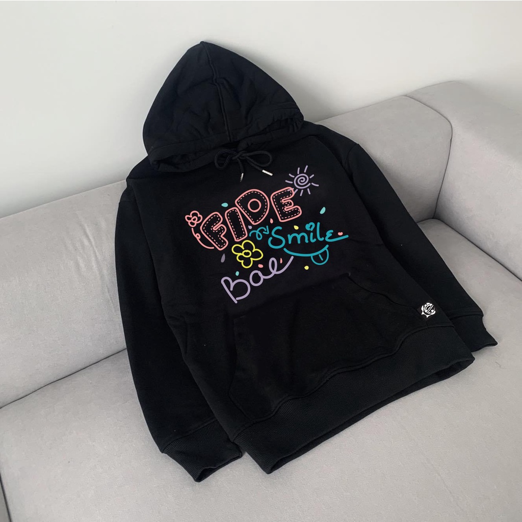 Áo Khoác Hoodie unisex nam nữ Signature Cotton oversize form rộng ulzzang BAE SMILE