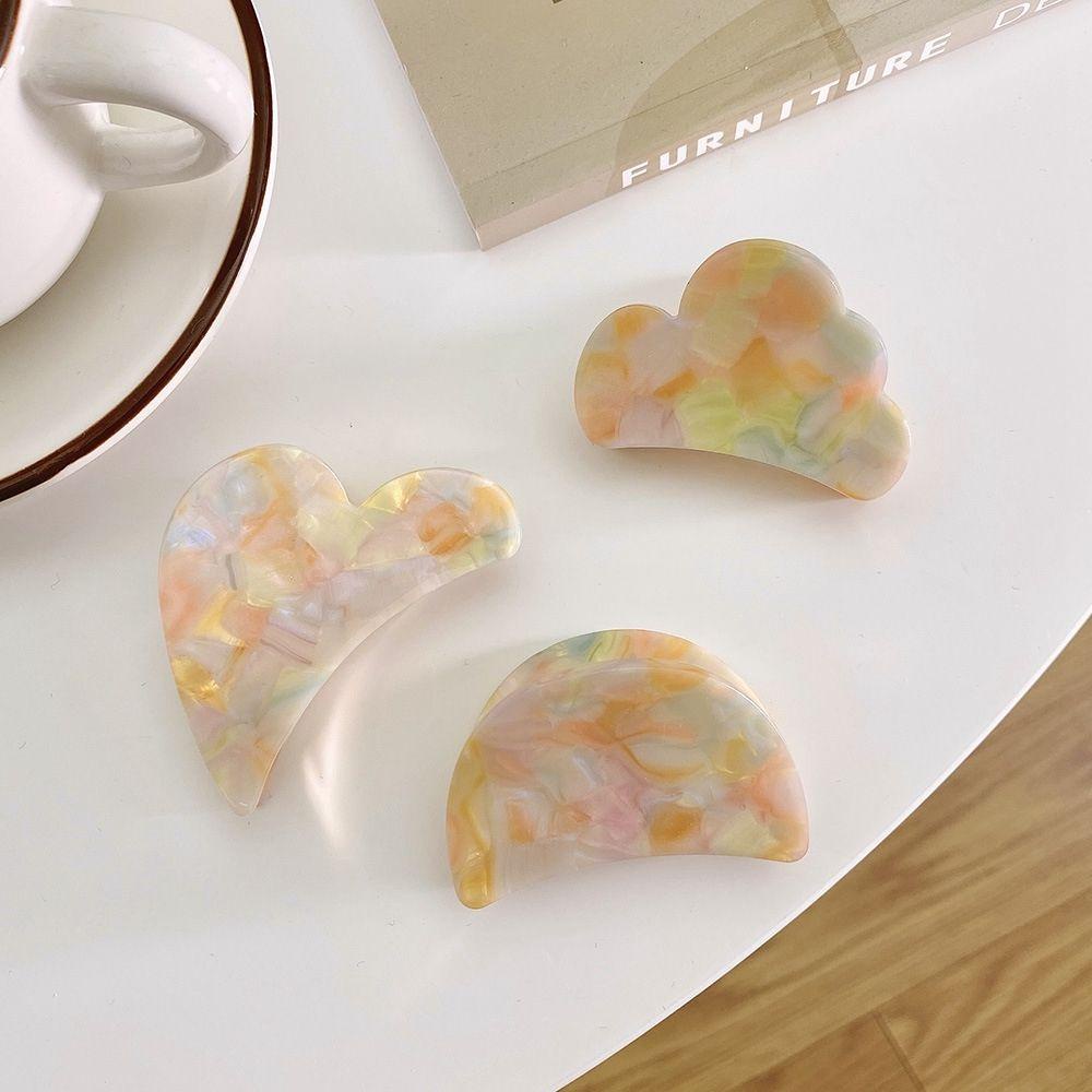 Kẹp Tóc Hình Bán Nguyệt Họa Tiết Vân Đá Cẩm Thạch Thanh Lịch Dễ Phối Đồ Cho Nữ