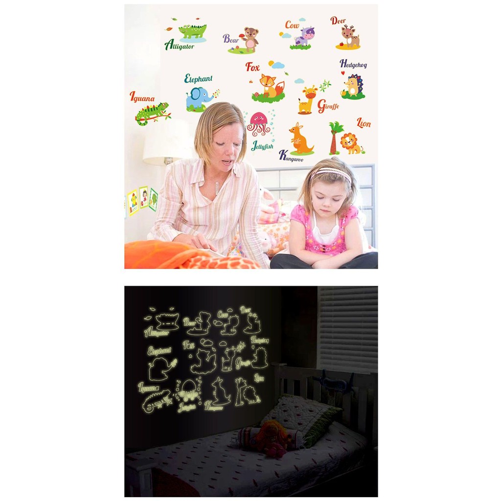 Decal dán tường Dạ quang Đàn thú - DDQ010