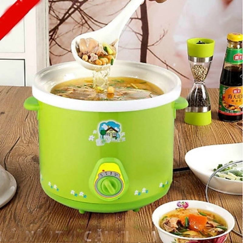 Nồi tiềm - Nồi nấu thức ăn chậm, nấu cháo ăn dặm cho bé 1.5L - Màu ngẫu nhiên