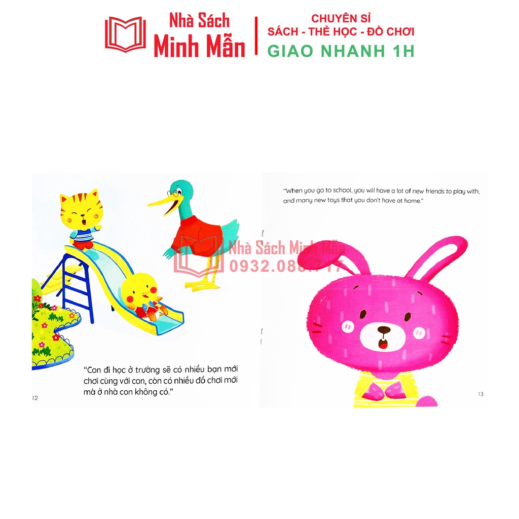 Sách - Ehon Thỏ Bông Bộ Sách Nuôi Dưỡng Tâm Hồn Cho Bé Song Ngữ Anh Việt - bộ 5 cuốn