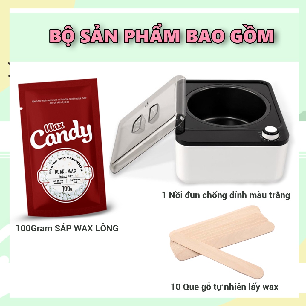 Nồi wax lông chống dính CANDYWAX đen, nồi nấu sáp wax lông cao cấp