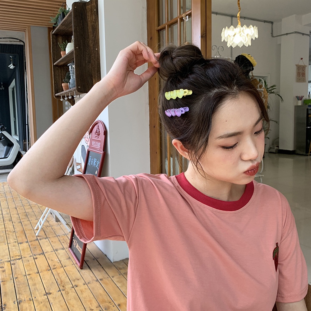 Kẹp tóc nữ hình trái tim màu sắc gradient 6 màu