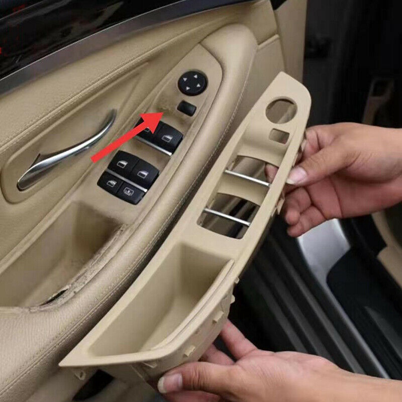 Ốp bọc tay nắm cửa trong tiện dụng cho xe hơi Bmw 5 Serie F10 F11 520 525 Red-Brown RHD
