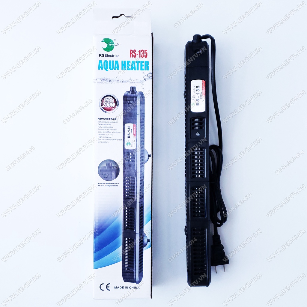Máy Sưởi Bể Cá RS 50W 100W 200W 300W 500W - Có Vỏ Bọc Chống Bỏng Cá