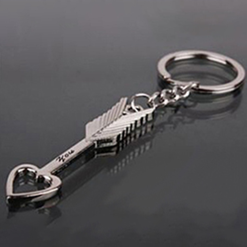 Bộ 2 móc chìa khóa hình mũi tên và trái tim độc đáo cho cặp đôi