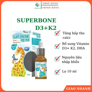 Vitamin d3 nhỏ giọt superbone bổ sung dha,d3, k2 giúp trẻ phát triển khỏe mạnh