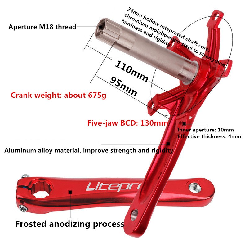 Trục Quay Xe Đạp 130BCD BMX 170MM Bằng Hợp Kim Nhôm Siêu Nhẹ 130BCD Chuyên Dụng Chất Lượng Cao