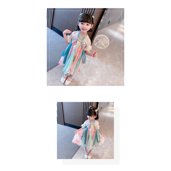 Bộ Hán Phục Thời Trang Mùa Hè 2022 Phong Cách Trung Hoa Dành Cho Bé Gái