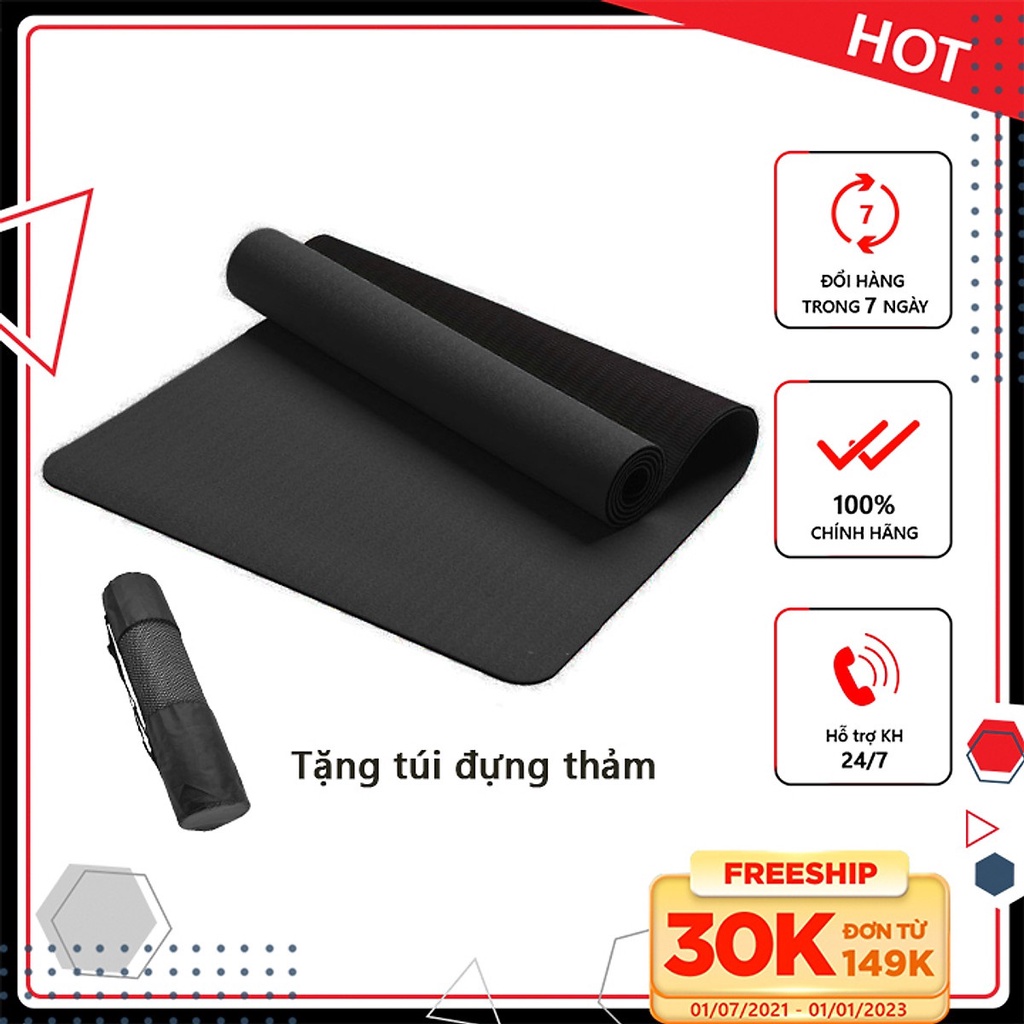 Thảm Yoga 2 Lớp - Chính Hãng miDoctor - Chống Trượt Tập Thể Dục Chất Liệu TPE Không Mùi