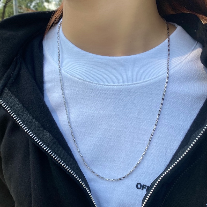 Chain squar mini titan necklaces/ Dây chuyền nam nữ đơn giản titan