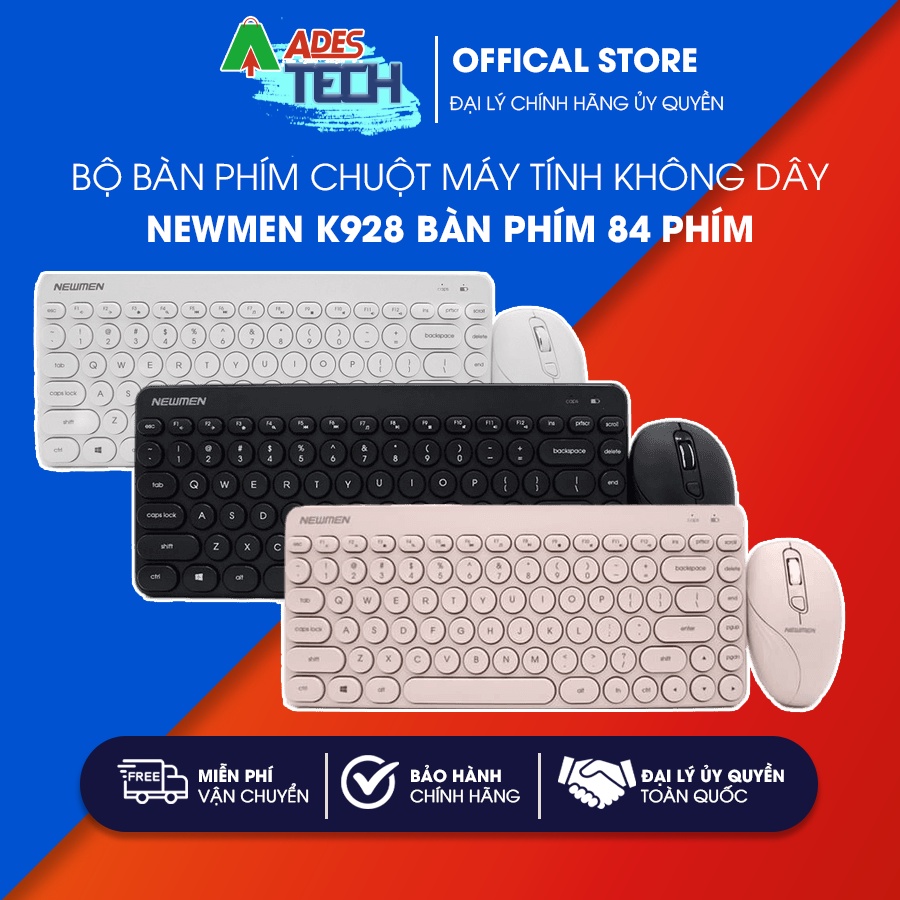 Bộ bàn phím chuột máy tính không dây Newmen K928 | Bàn phím 84 phím, đơn giản tinh tế