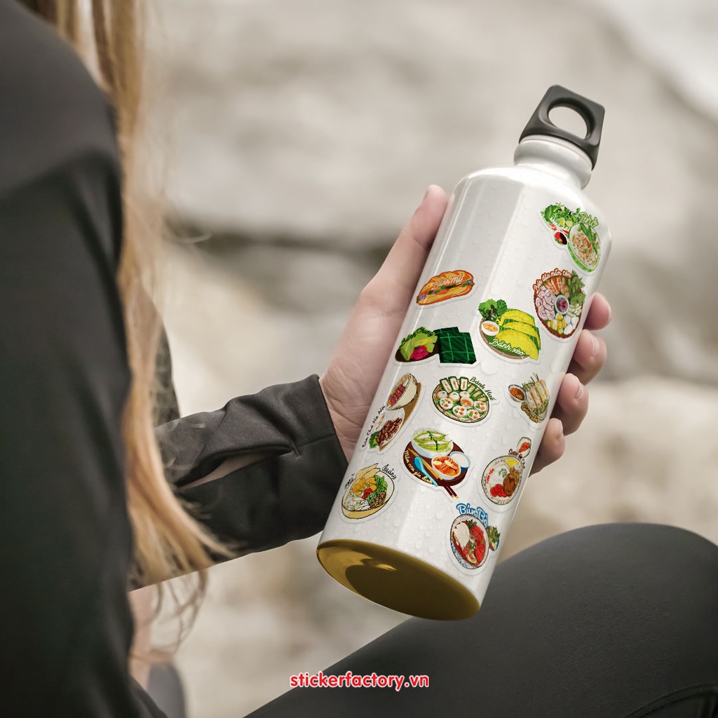 Vol 22 Vietnamese Cuisine Little sticker sheet A6 cán màn kim tuyến cao cấp - STICKER FACTORY