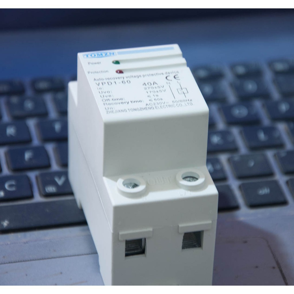 Bảo vệ chống quá áp, mất pha, bảo vệ điện áp, đứt trung tính 1 pha 40A TOMZN
