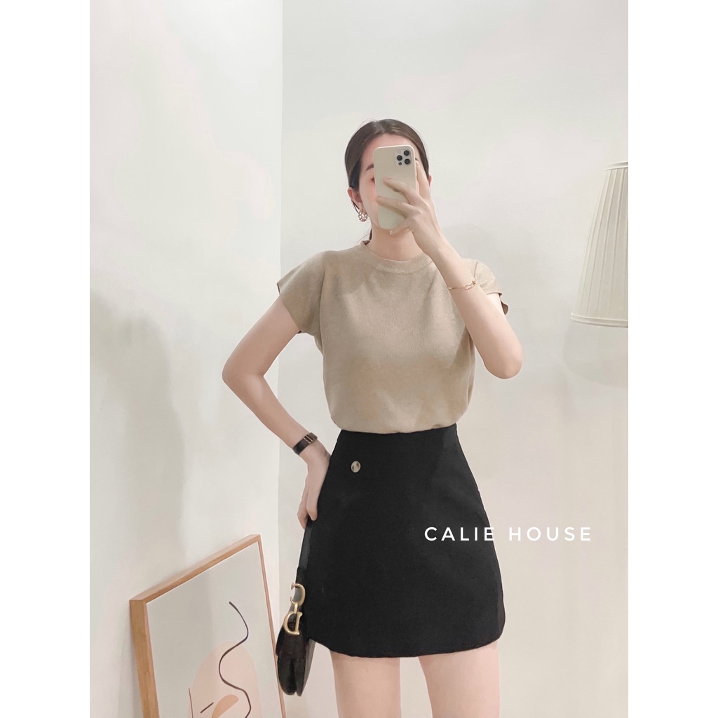 Áo len tay chờm basic thời trang thiết kế nữ Calie House A345