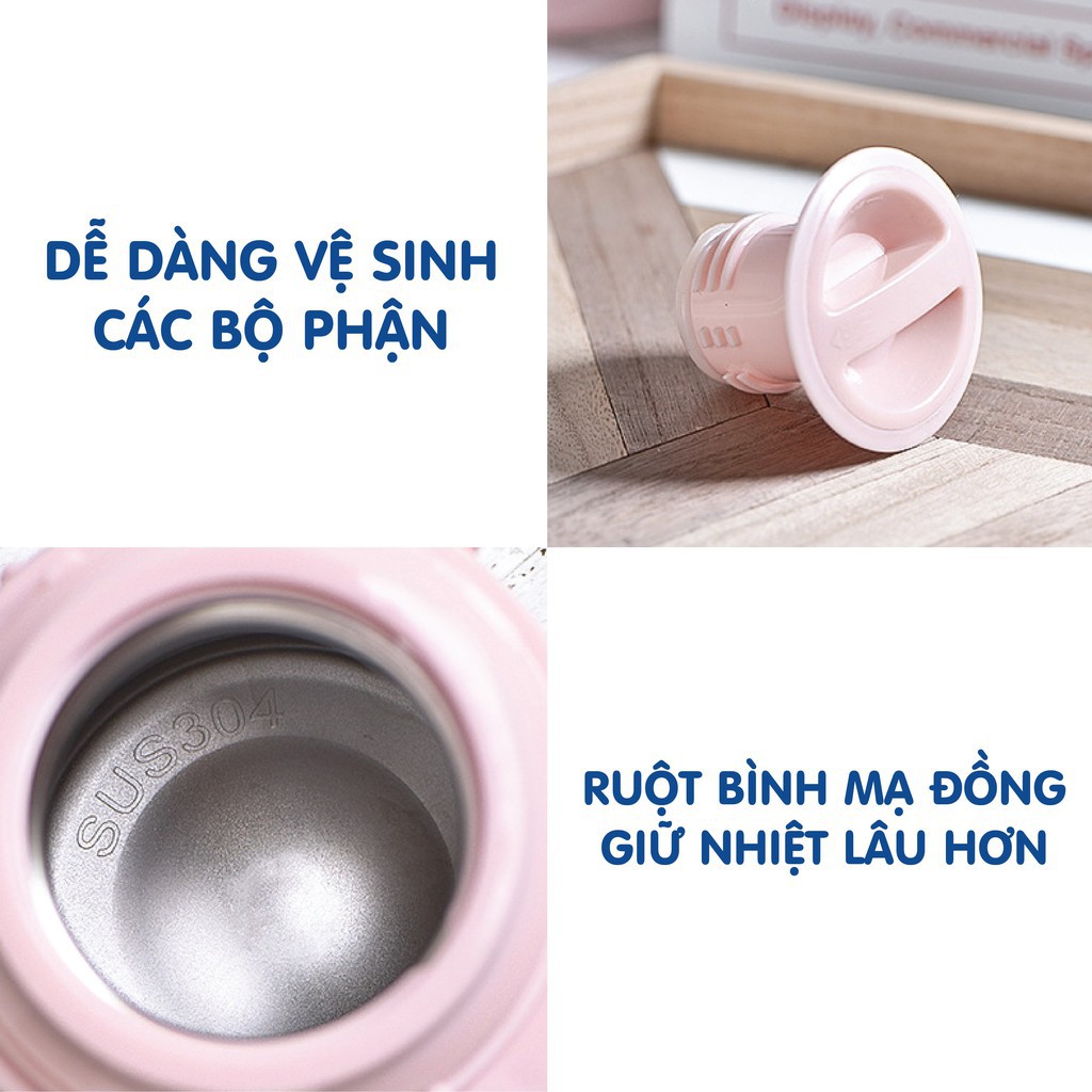 Bình ủ cháo giữ nhiệt nóng lạnh doux màu xanh trữ thức ăn dặm cho bé tặng - ảnh sản phẩm 4