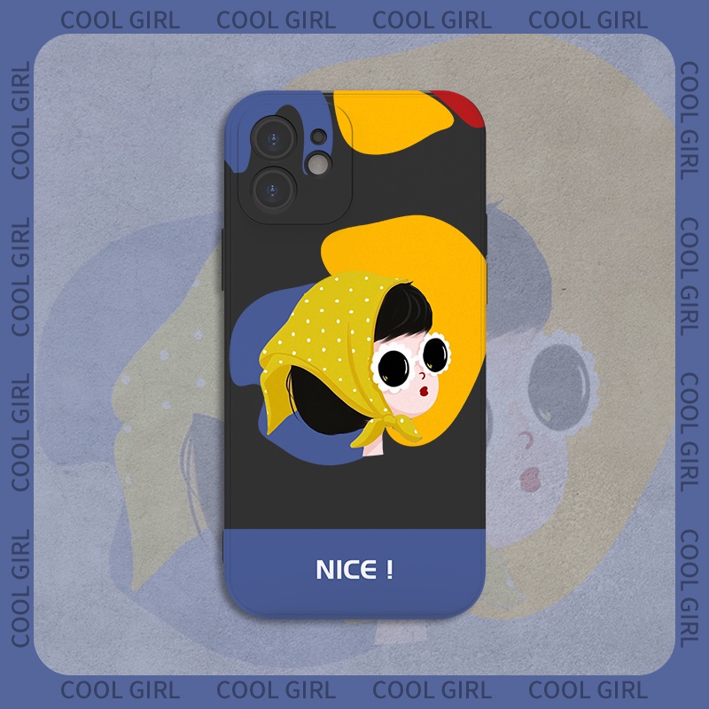 Ốp Điện Thoại TPU Silicon Hình Cô Gái Cho iPhone 13 Pro Max 11 12 Mini X XR XS Max SE 2020 2022 6 6S 7 8 Plus