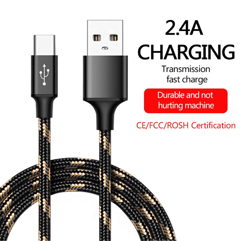 5M Durable Nylon Woven Micro USB Data Cable Fast Charging Line Wire Cord for Samsung Galaxy Huawei Xiaomi Android Cellphones
