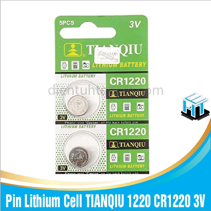 Pin Lithium Cell TIANQIU 1220 CR1220 3V (Trong vỉ)