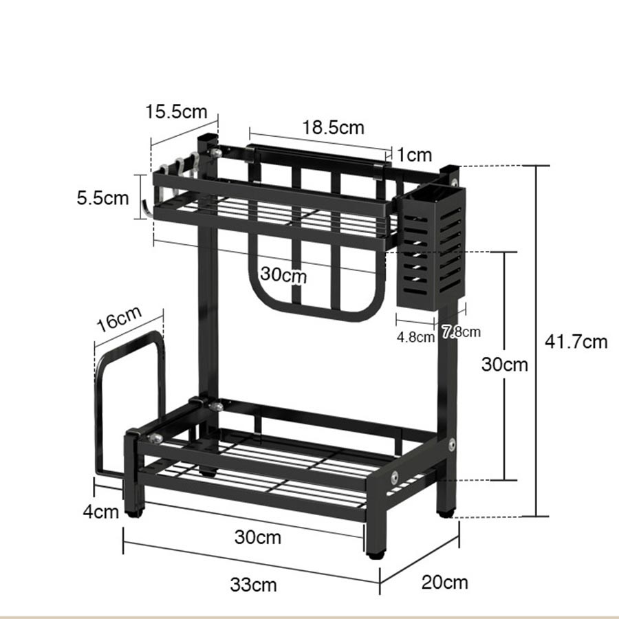 Kệ Gia Vị 2 Tầng Lắp Ghép Thông Minh Kalpen, Chính HảngBH 24 Tháng, KGV2K4203