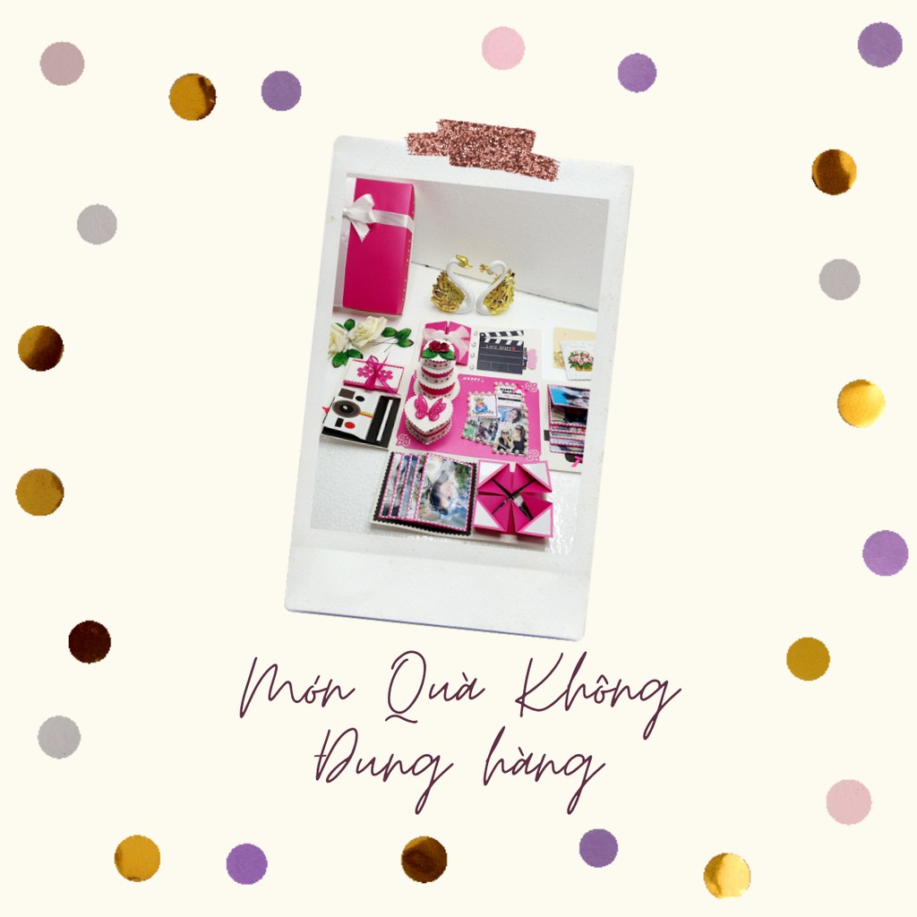Hộp Quà Bánh Kem Handmade  - LOVE BOX CAPA PINK (21.5x14.5x10.5cm)
