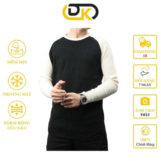 Áo len nam Hàn Quốc cổ tròn phối tay raglan giữ nhiệt mỏng nhẹ - DK OFF thumbnail