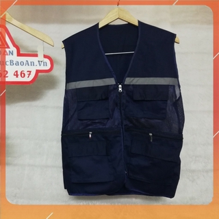 [GIÁ TỐT] Áo bảo hộ lao động, áo phản quang dùng cho công nhân, kĩ sư  vải ghi lê cao cấp màu Đen.