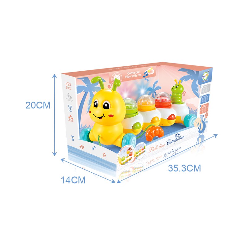 Đồ Chơi Chú Sâu Kéo Phát Nhạc Thay Đổi Có Đèn Nhận Biết Màu Sắc Cho Bé quà tặng cho bé trẻ em