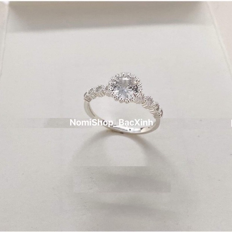 Nhẫn nữ đá nạm bạc ta đẹp nhẹ nhàng cuốn hút Mainomi Shop Bạc Xinh