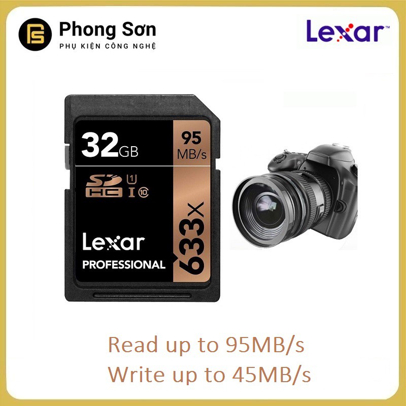 Thẻ nhớ SDHC 32GB Lexar Professional U1 633x 95MB/s - Dành cho máy ảnh | BigBuy360 - bigbuy360.vn