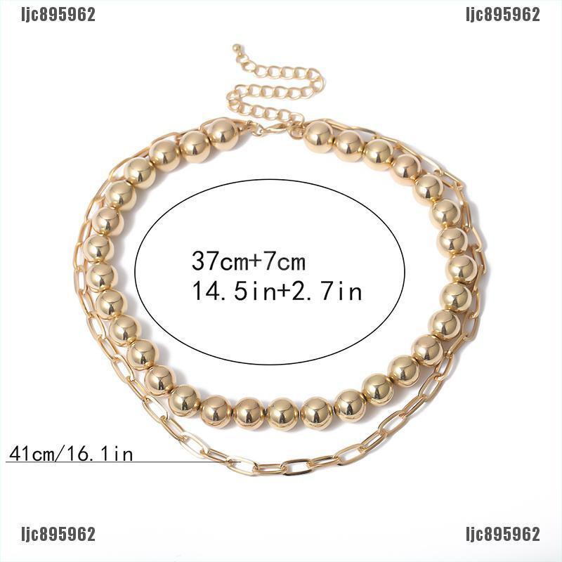 Dây Chuyền Choker Đính Hạt Tròn Màu Vàng Thời Trang Ljc895962 Cho Nữ