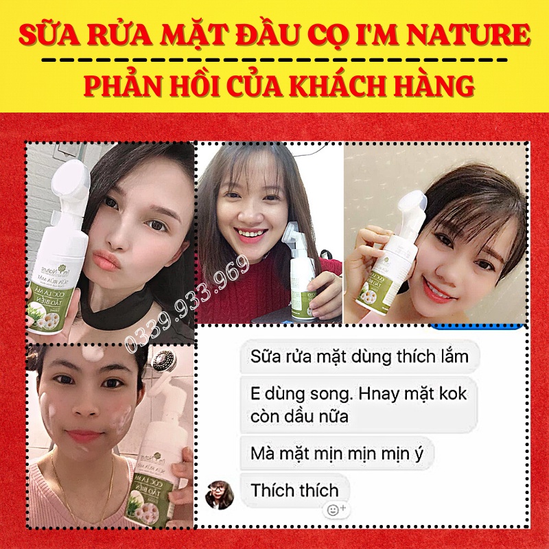 Sữa Rửa Mặt Đầu Cọ Cúc La Mã Tảo Biển - Sữa Rửa Mặt Đầu Cọ Silicon I'm Nature