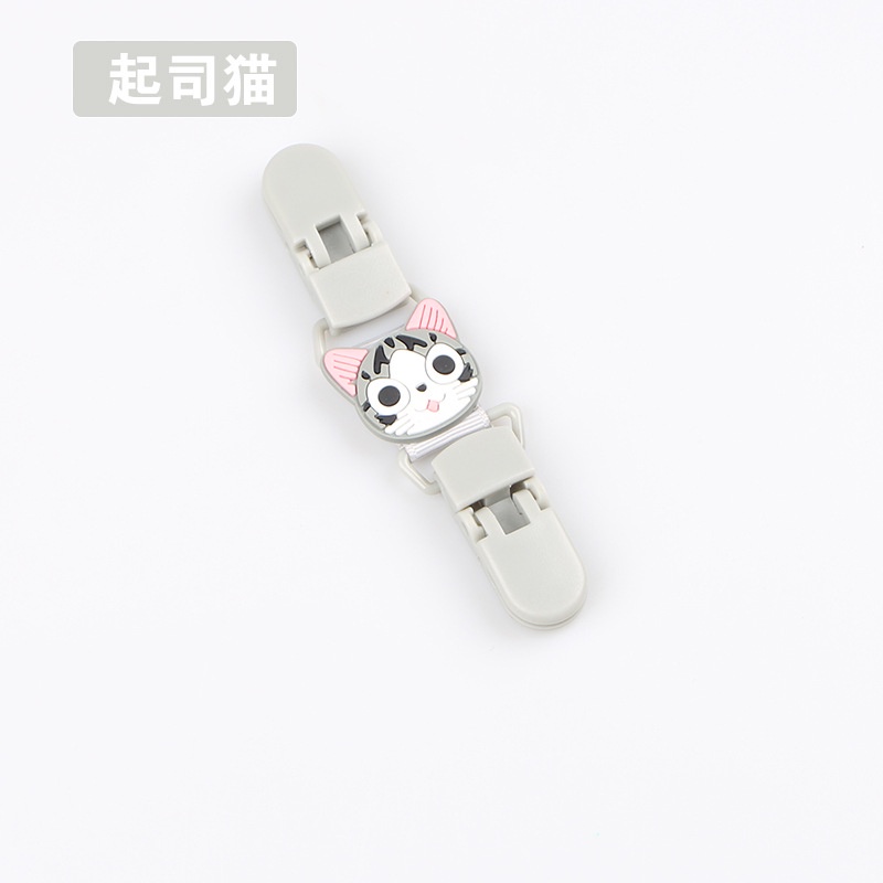 Kẹp Ti Giả Bằng Silicon Có Dây Xích / Kẹp / Khăn Tay Hoạt Hình Cho Bé