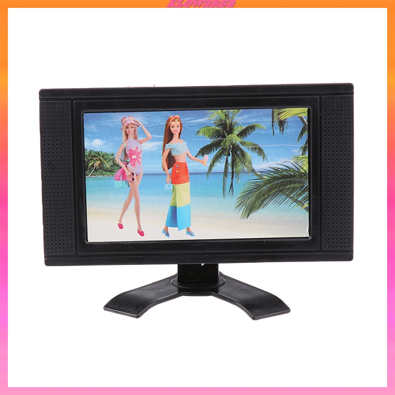 [KLOWARE2]Dollhouse 3 3/8 Inch LCD TV - Grey or Black for 12inch fashion Doll